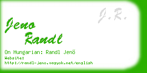 jeno randl business card